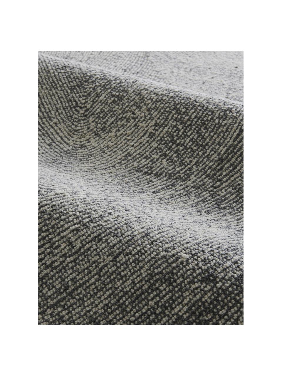 Großer handgewebter Teppich Canyon mit wellenförmiger Musterung in Grau/Weiß, 51% Polyester, 49% Wolle, Grau, B 200 x L 300 cm (Größe L)