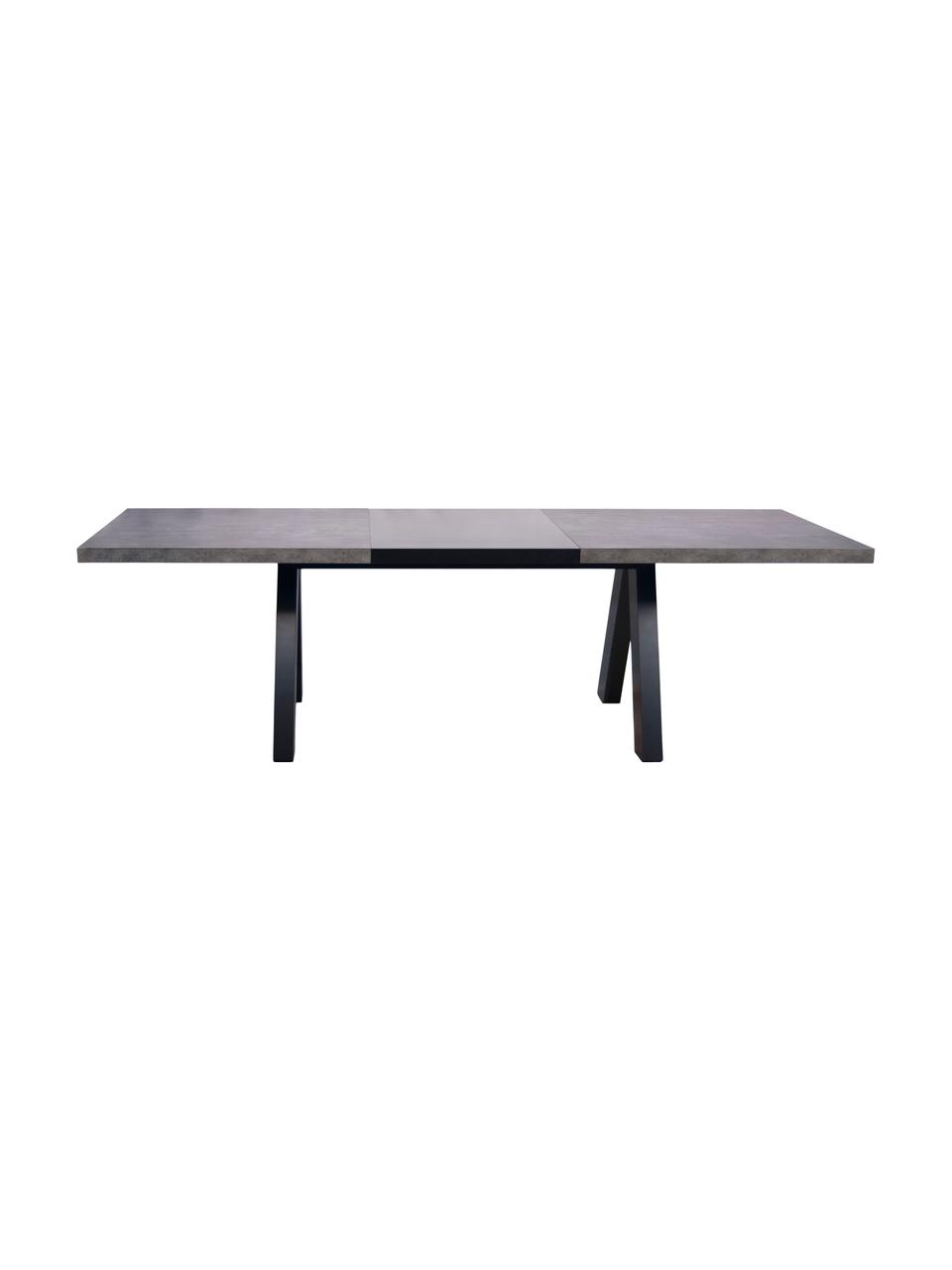 Table extensible aspect béton Apex, 200 - 250 x 100 cm, Aspect béton, larg. 200 - 250 x prof. 100 cm