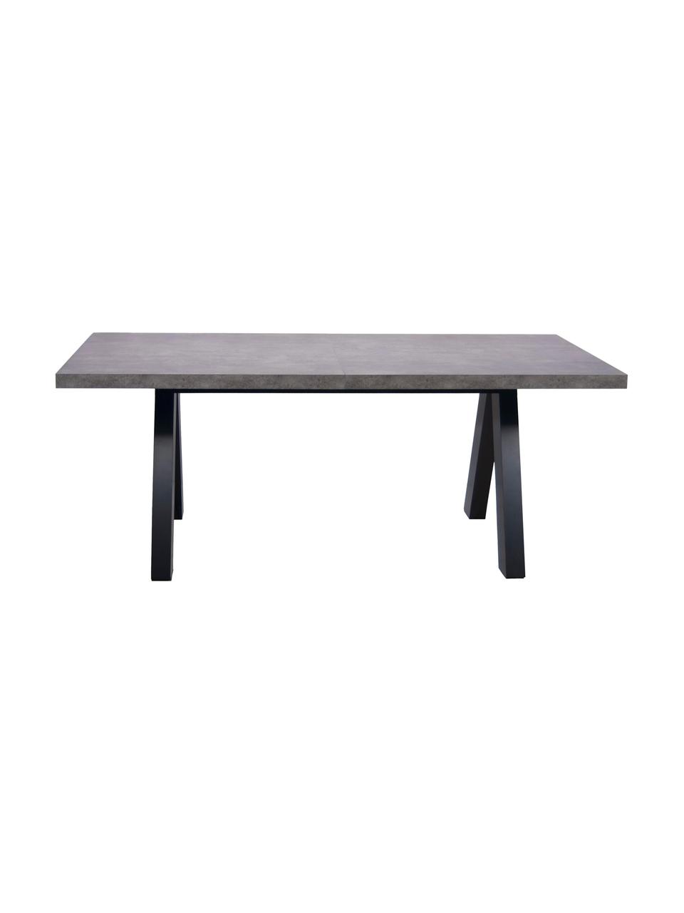 Prodlužovací jídelní stůl v betonovém vzhledu Apex, 200-250 x 100 cm, Imitace betonu, Š 200 až 250, H 100 cm
