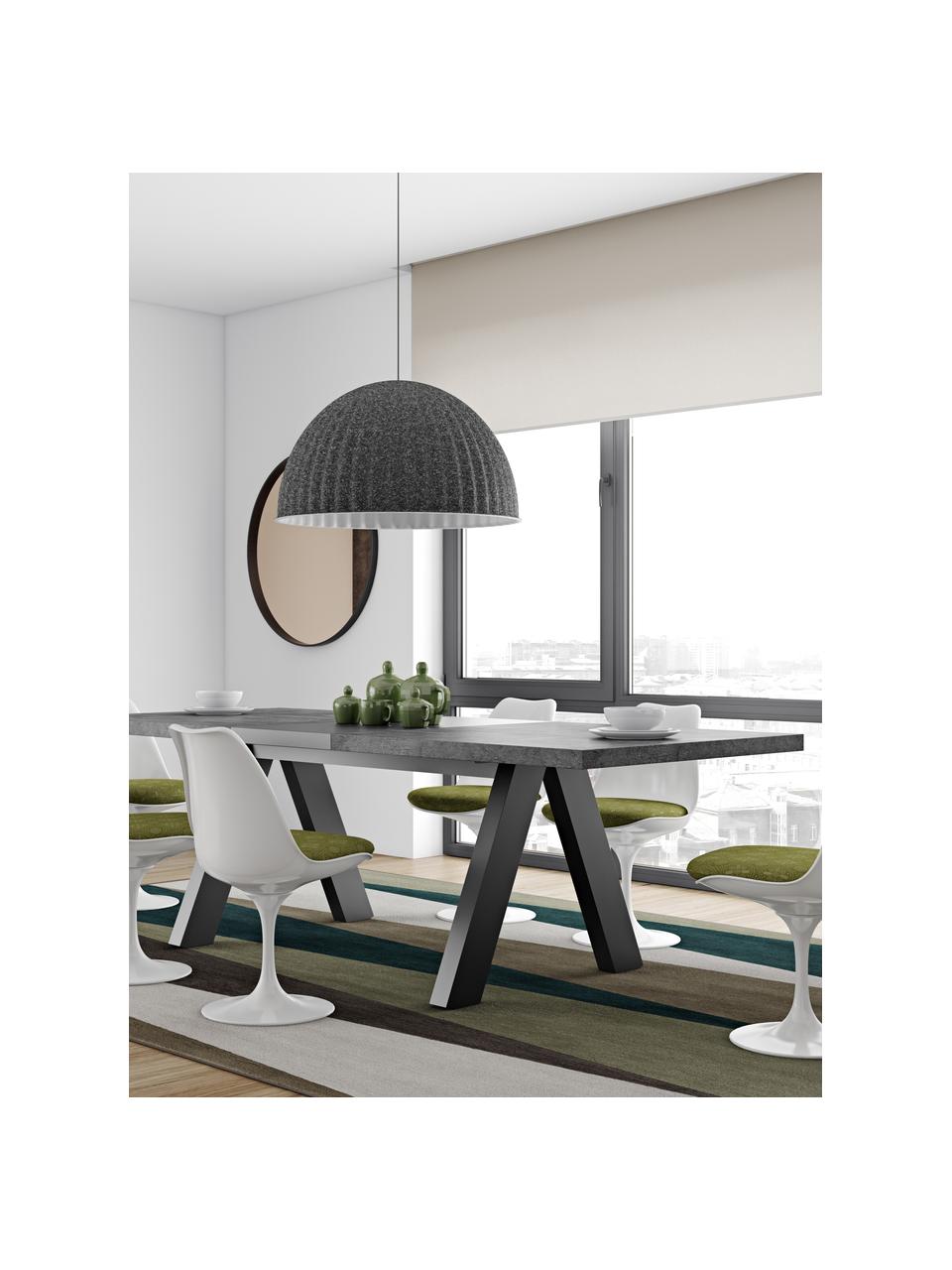 Table extensible look béton Apex, 200 - 250 x 100 cm, Aspect béton, noir, larg. 200 - 250 x prof. 100 cm