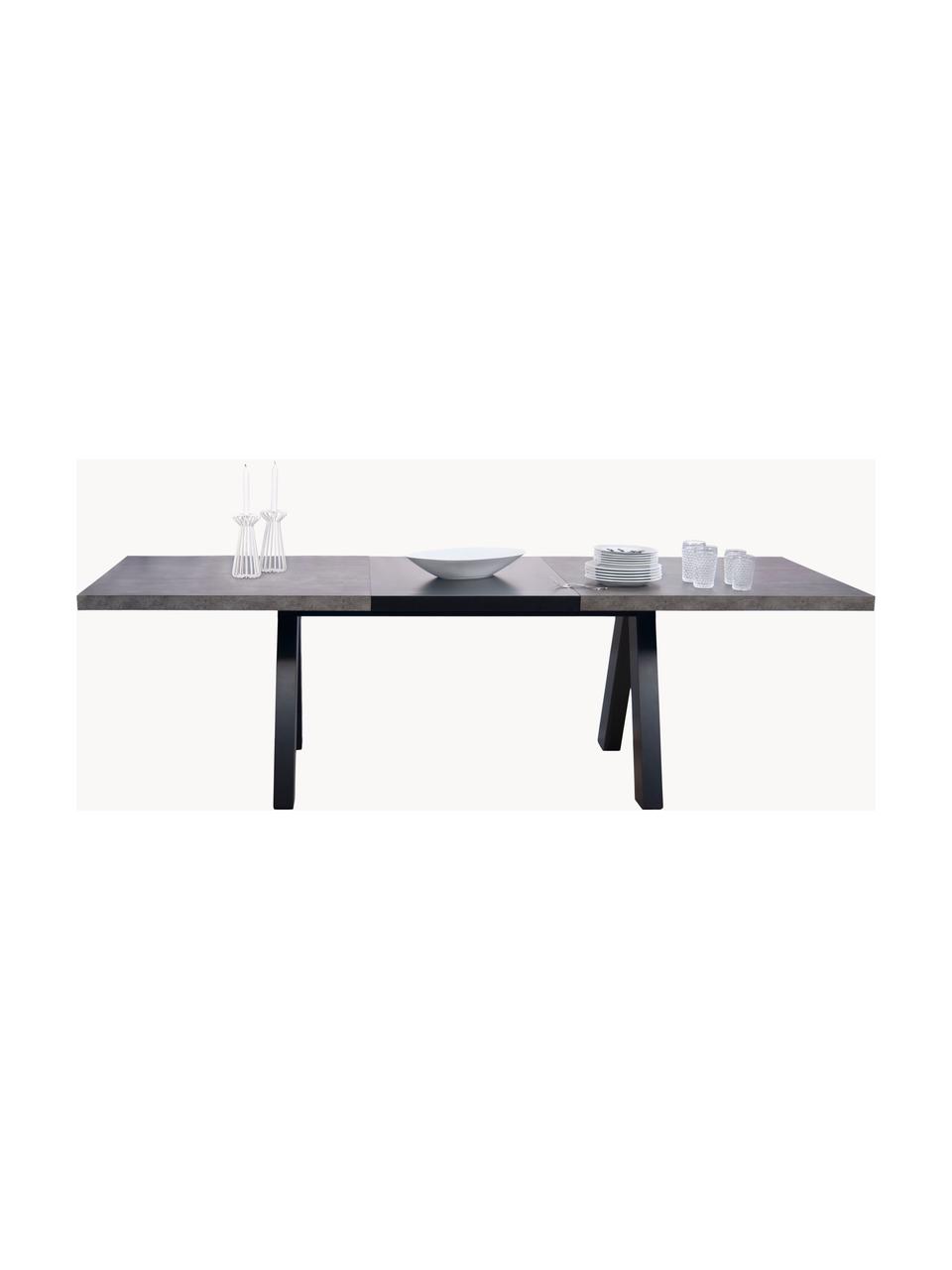 Mesa de comedor extensible efecto cemento Apex, 200-250 x 100 cm, Tablero: estructura ligera de pana, Patas: fibras de densidad media , Look cemento, An 200/250 x F 100 cm