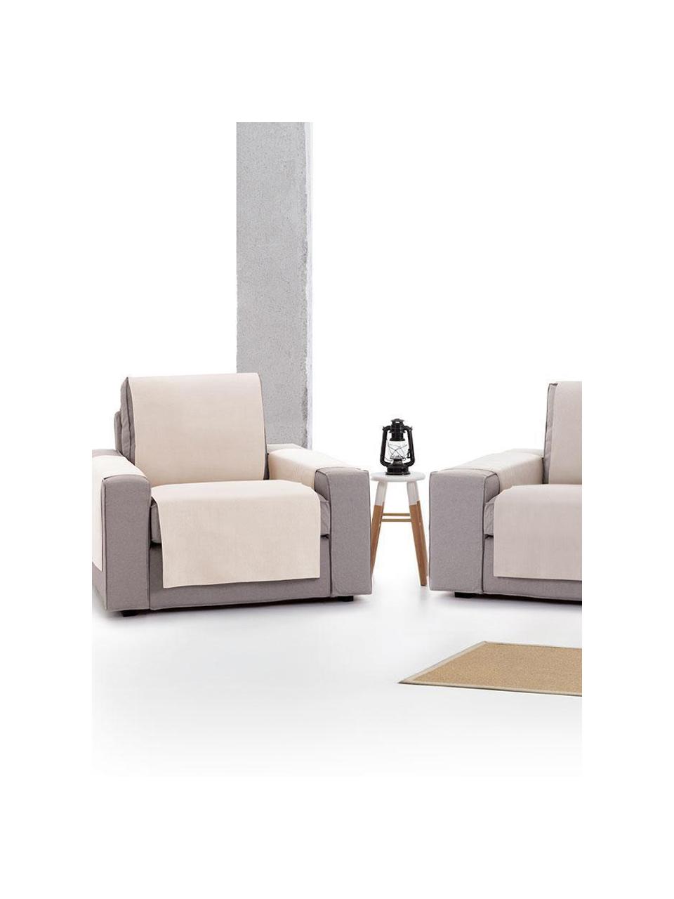 Jeté de fauteuil Levante, 65 % coton, 35 % polyester, Beige, larg. 55 x long. 220 cm