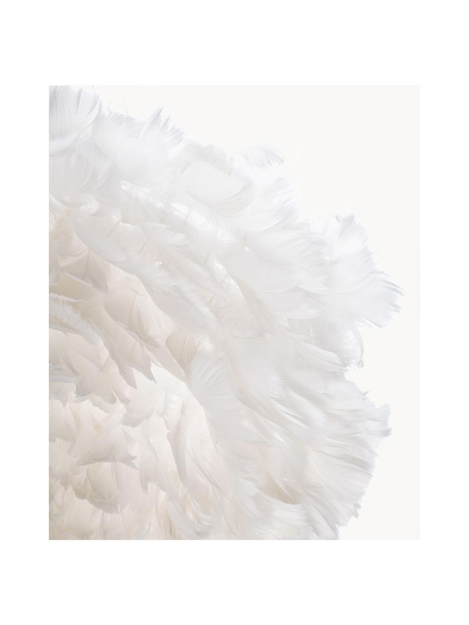 Aplique / Plafón de plumas Eos Up, Pantalla: plumas de ganso con certi, Fijación: acero revestido, Blanco, Ø 70 x F 27 cm