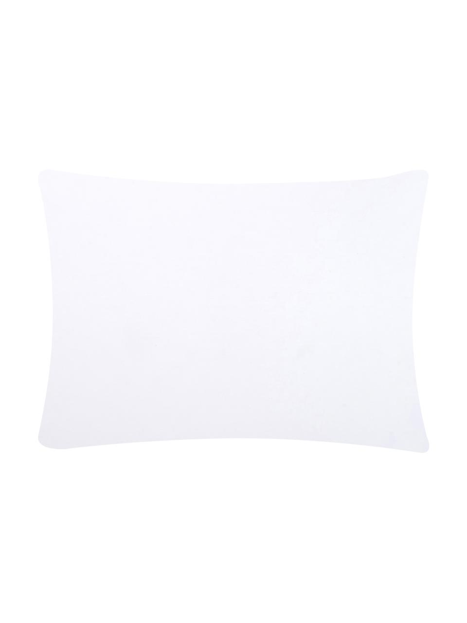 Taies d'oreiller en percale de coton avec motif de feuilles Francine, 2 pièces, 50 x 70 cm, Blanc, bleu, larg. 50 x long. 70 cm