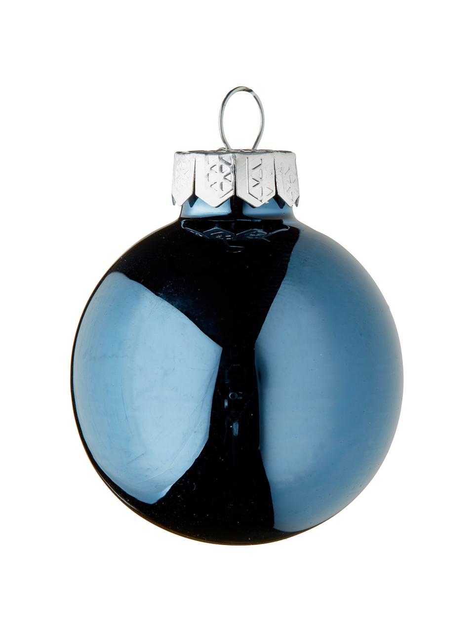 Sada malých vánočních ozdob Evergreen,  Ø 4 cm, 16 dílů, Tmavě modrá