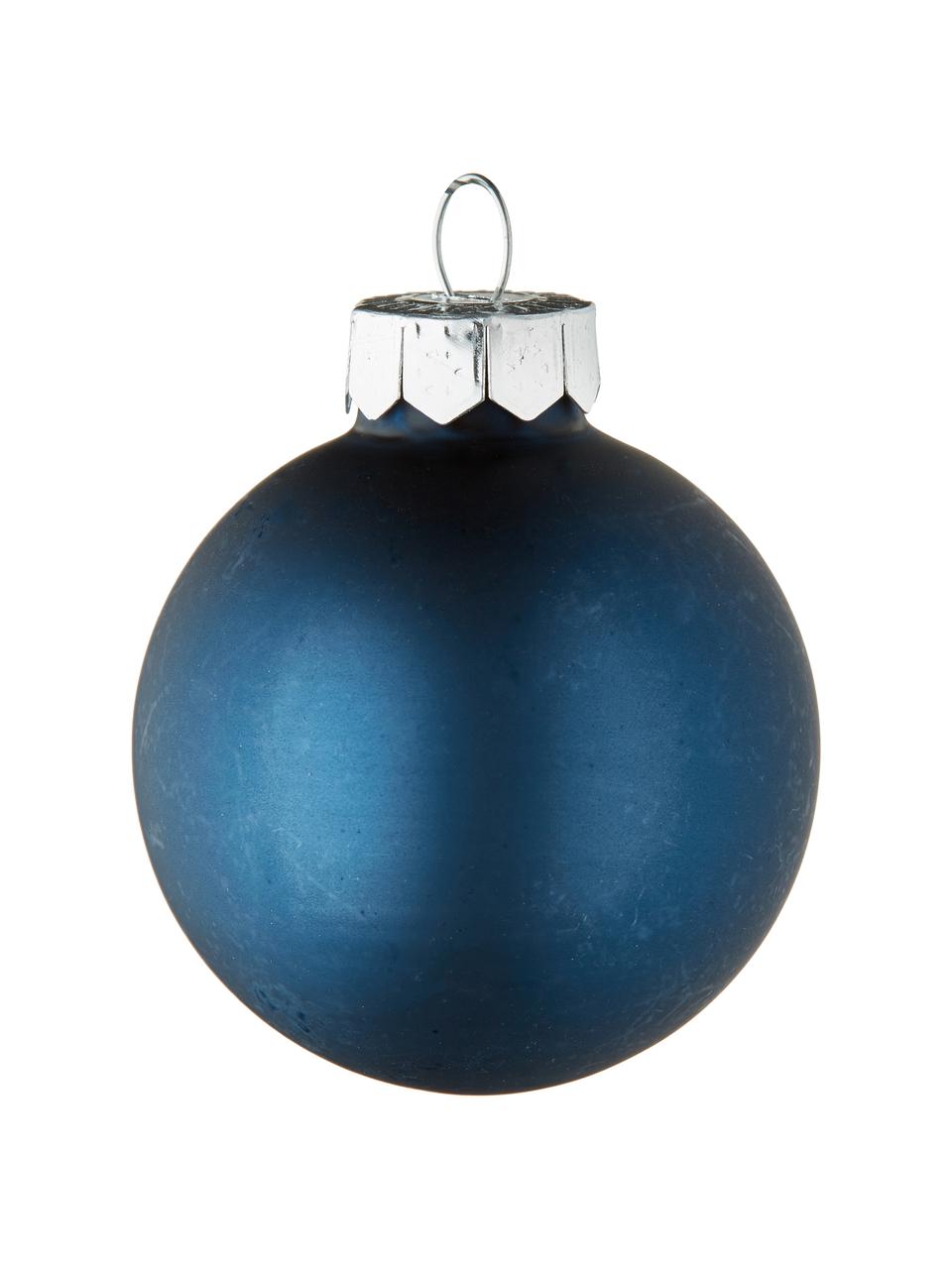 Set 4 mini palline di Natale Evergreen Ø16 cm, Blu scuro, Ø 4 cm