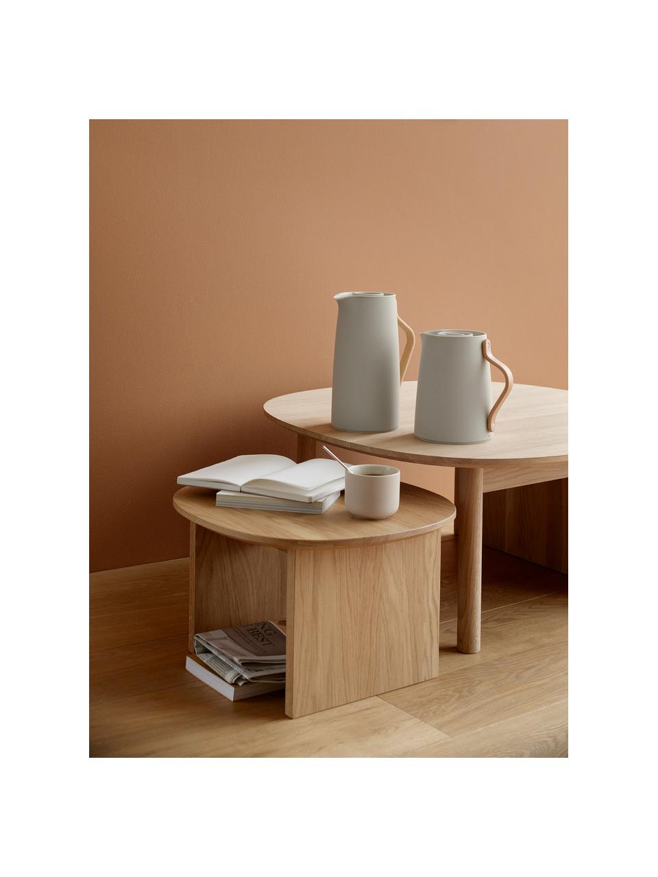 Tetera Emma, 1 L, Estructura: acero inoxidable recubier, Asa: madera de haya, Beige claro mate, 1 L