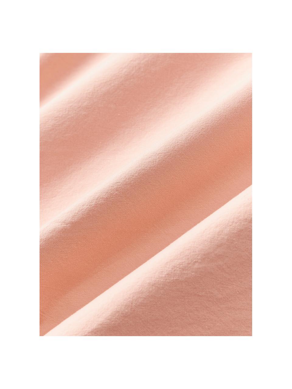 Gewaschener Baumwoll-Kopfkissenbezug Darlyn, 100 % Baumwolle
Fadendichte 150 TC, Standard Qualität

Bettwäsche aus Baumwolle fühlt sich auf der Haut angenehm weich an, nimmt Feuchtigkeit gut auf und eignet sich für Allergiker.

Durch ein besonderes Waschungsverfahren erhält der Stoff eine robuste, unregelmäßige Stonewash-Optik. Außerdem wird der Stoff dadurch weich und geschmeidig im Griff und erhält eine natürliche Knitter-Optik, die kein Bügeln erfordert und Gemütlichkeit ausstrahlt.

Das in diesem Produkt verwendete Material ist schadstoffgeprüft und zertifiziert nach STANDARD 100 by OEKO-TEX®, 4265CIT, CITEVE., Apricot, B 40 x L 80 cm
