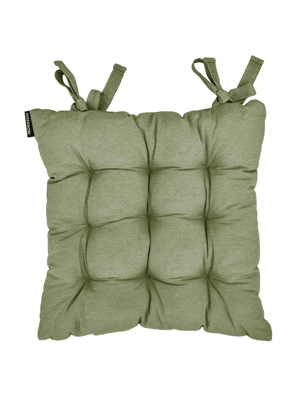 Coussin de chaise vert sauge Panama, Vert sauge, larg. 45 x long. 45 cm