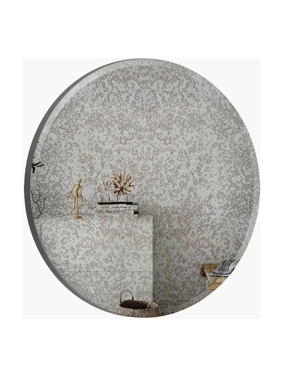 Bezrámové nástěnné zrcadlo s povrchovou úpravou Oxidized, Šedá, Ø 60 cm, H 3 cm