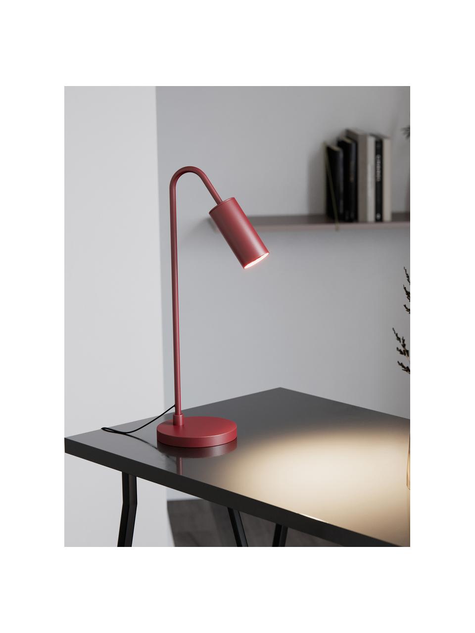 Grosse Tischlampe Curve, Dunkelrot, B 23 x H 51 cm