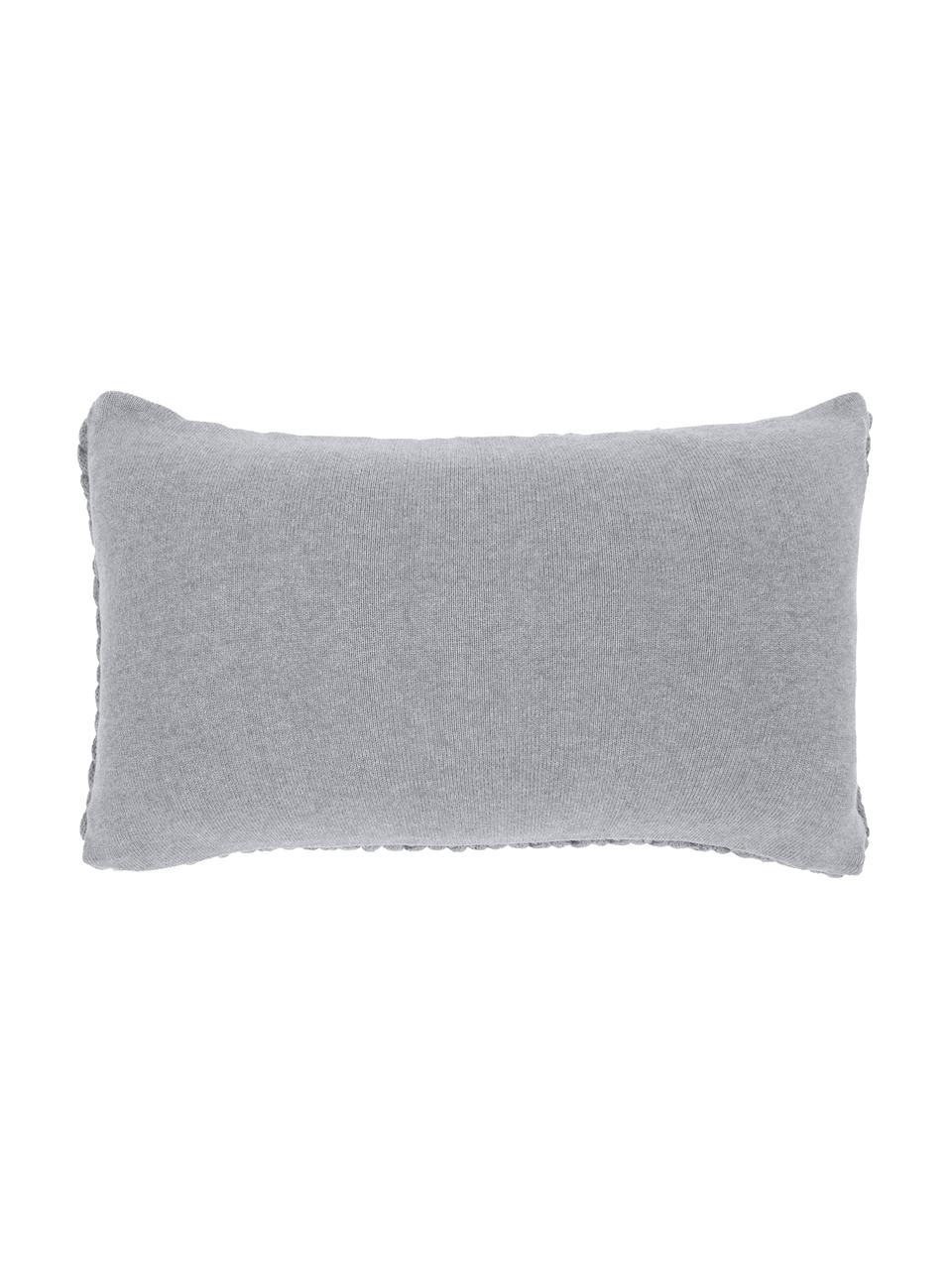 Housse de coussin rectangulaire grosse maille Josie, Gris clair