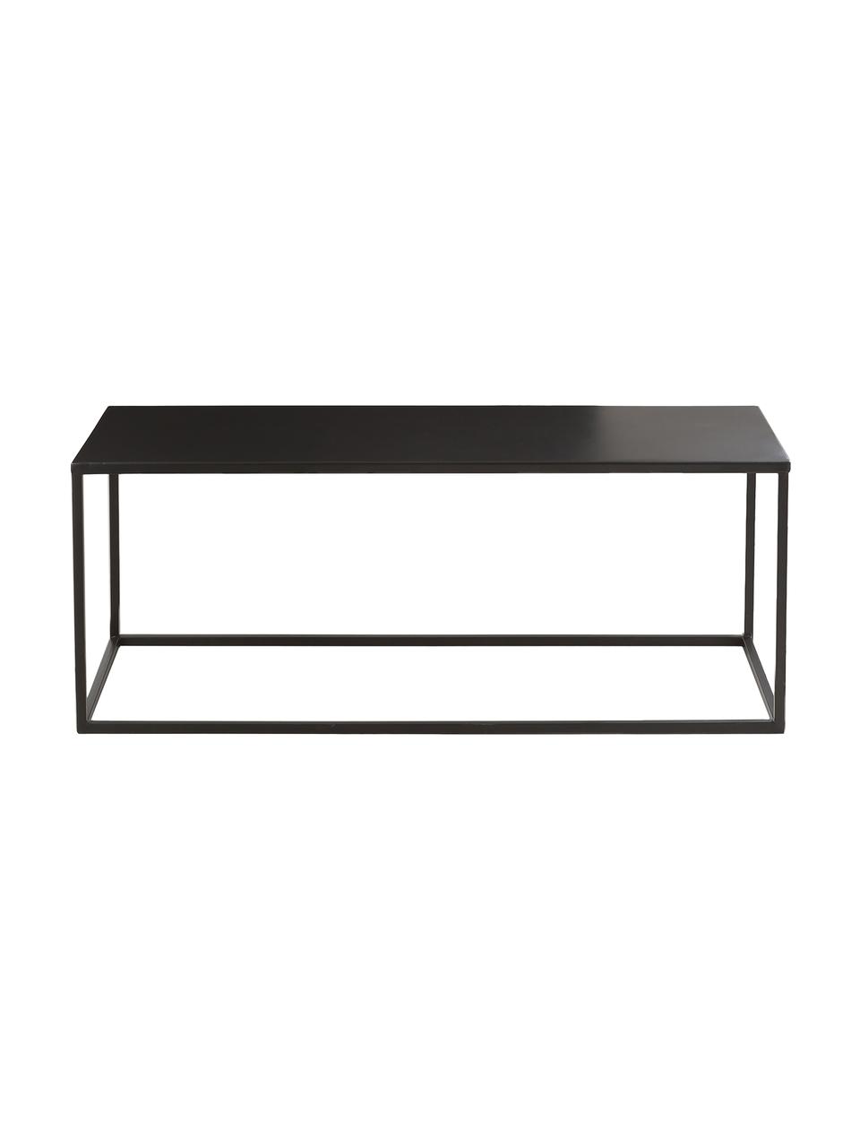 Couchtisch Stina aus Metall, Metall, pulverbeschichtet, Schwarz, matt, 90 x 45 cm