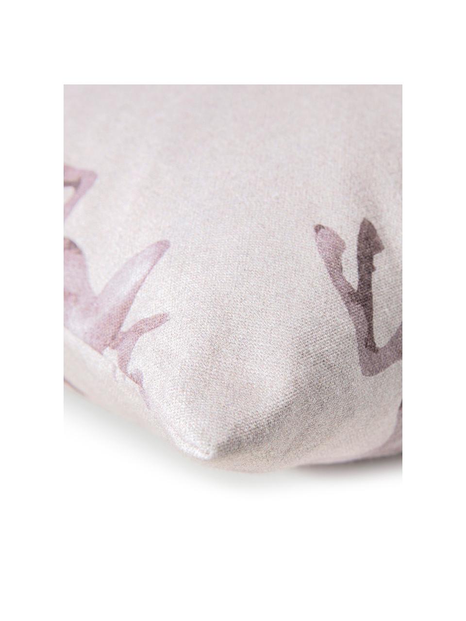 Dwustronna poszewka na poduszkę Rana, 100% bawełna, Odcienie szarego z różowym odcieniem, S 50 x D 50 cm