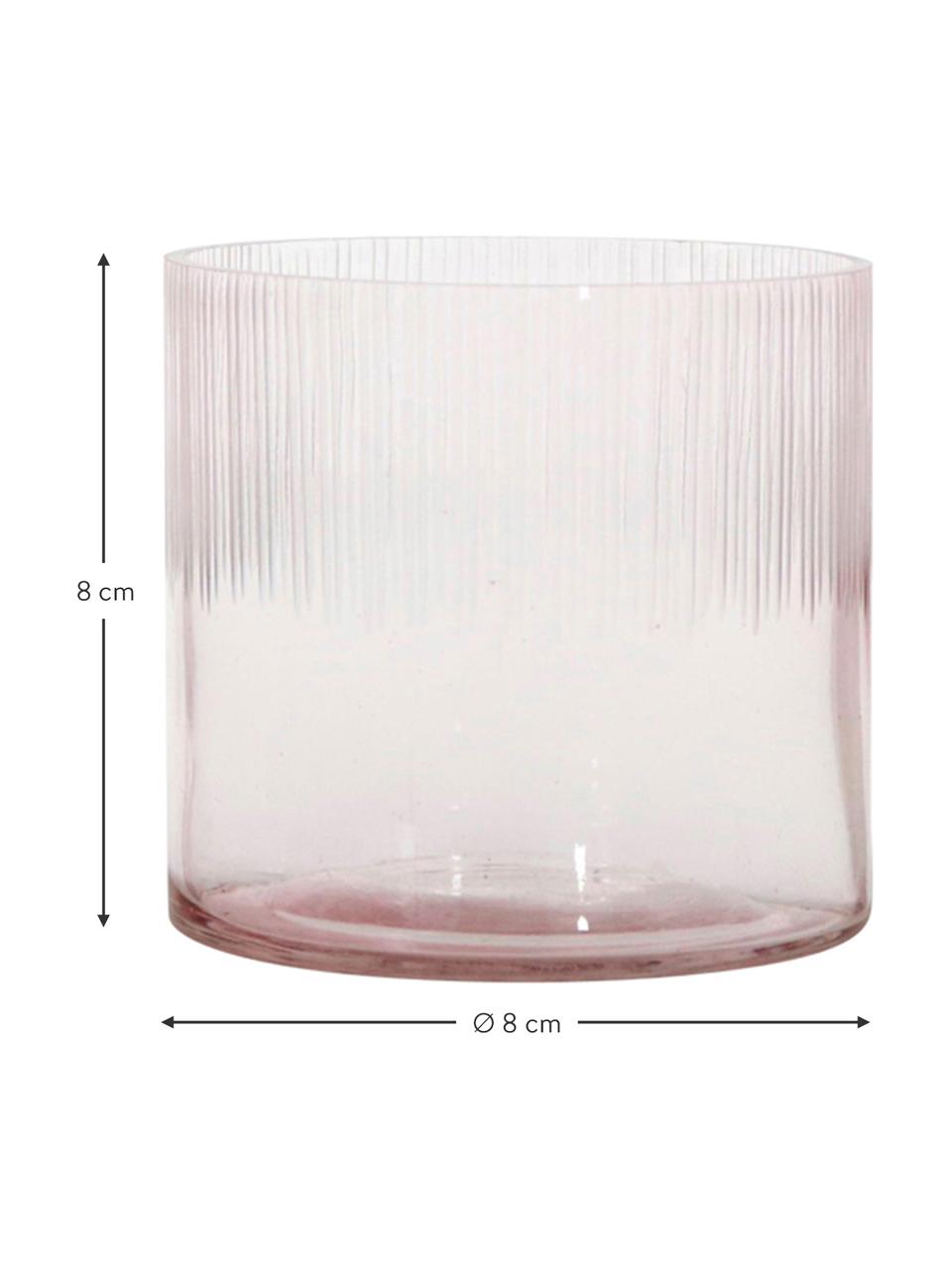 Waxinelichthouderset Cosmopol, 3-delig, Glas, Roze, Ø 8 x H 8 cm