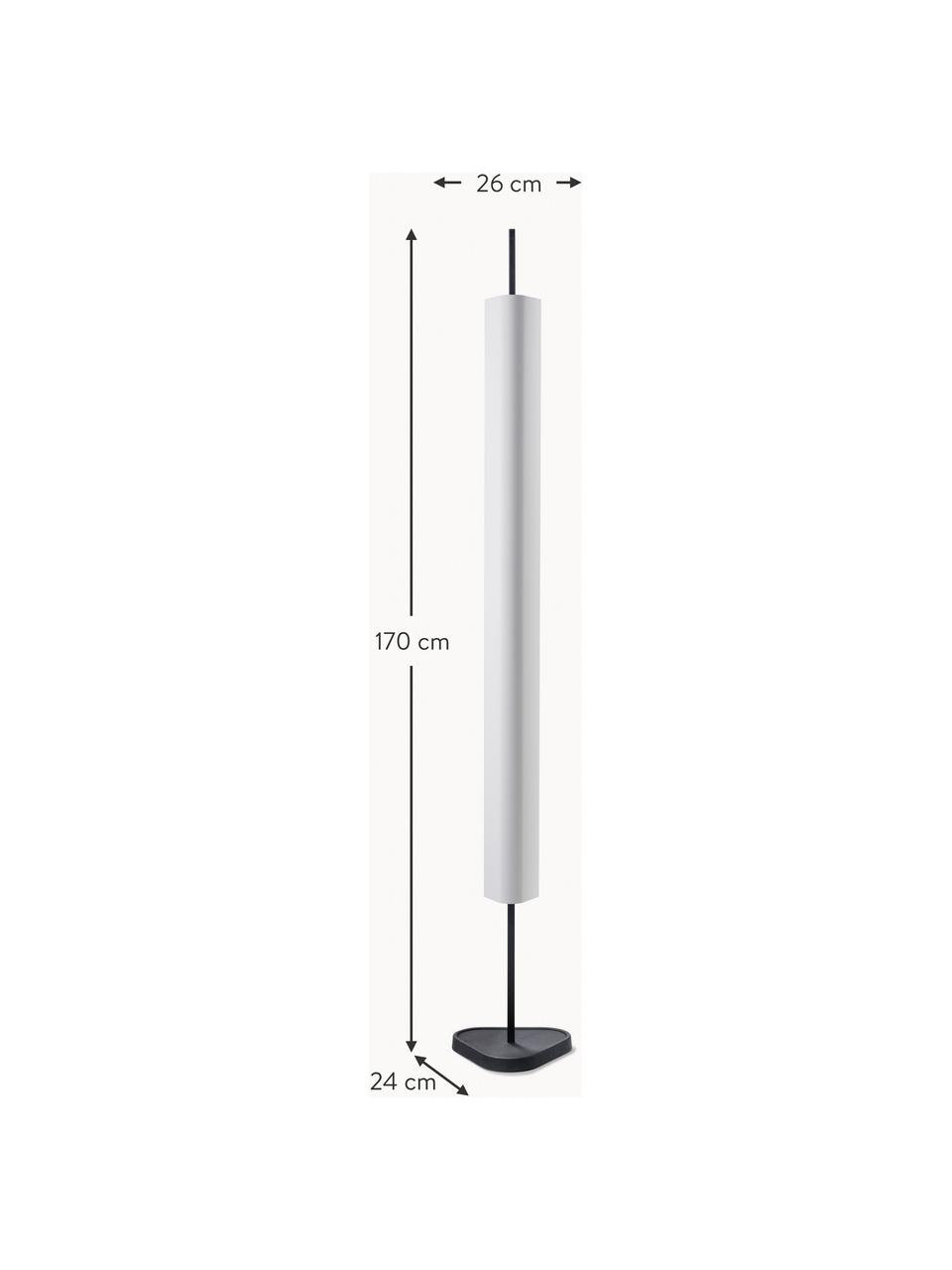 Grosse dimmbare LED-Stehlampe Emi, Aluminium, beschichtet, Weiss, Schwarz, H 170 cm