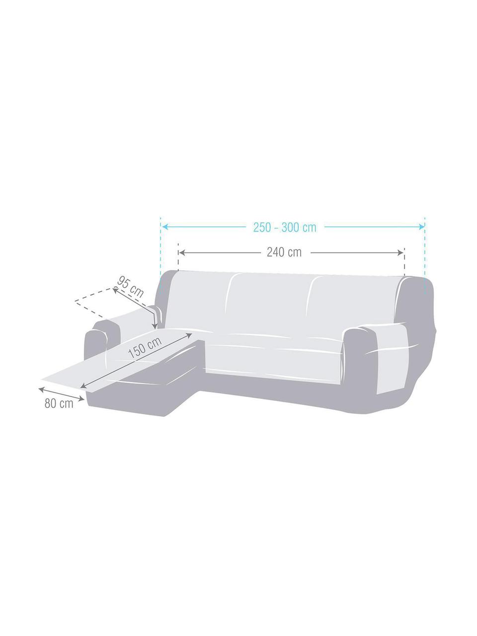Funda de sofá Levante, 65% algodón, 35% poliéster, Crema, Brazo corto (150 x 240 cm, chaise longue derecha)