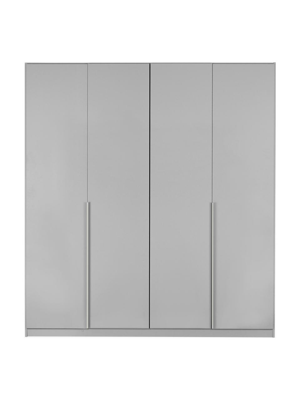 Drehtürenschrank Mia, 4-türig, Holzwerkstoff aus heimischen Hölzern aus nachhaltiger Forstwirtschaft, beschichtet, Grau, B 181 x H 210 cm