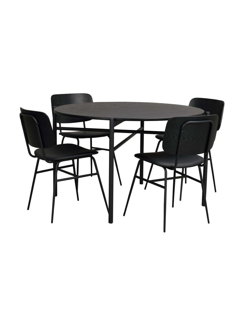 Table ronde Skye, Ø 120 cm, Noir, Ø 120 x haut. 75 cm
