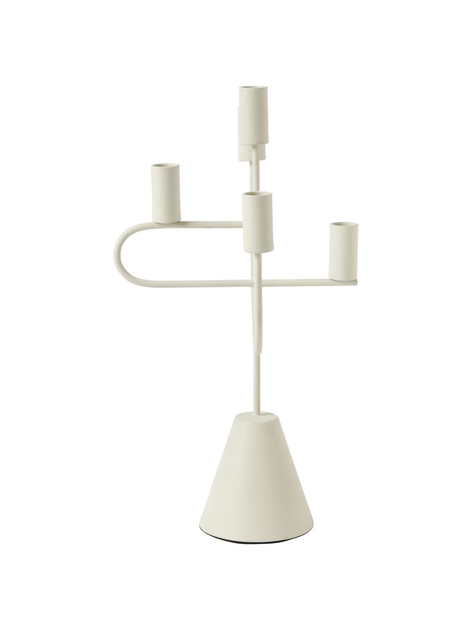 Bougeoir en métal Reem, Métal, enduit, Beige, larg. 22 x haut. 41 cm
