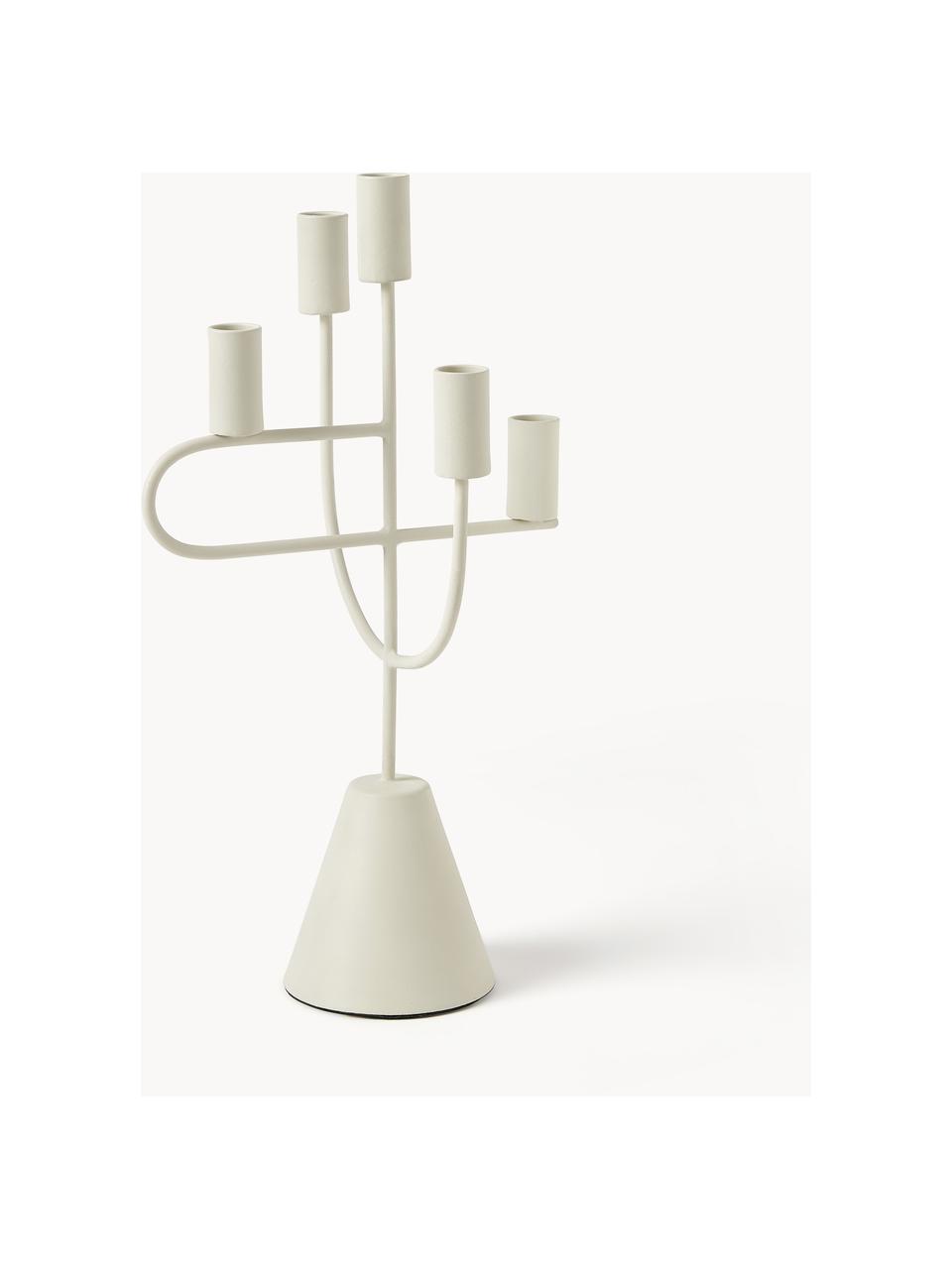 Candelabro de metal Reem, Metal recubierto, Beige claro, An 22 x Al 41 cm