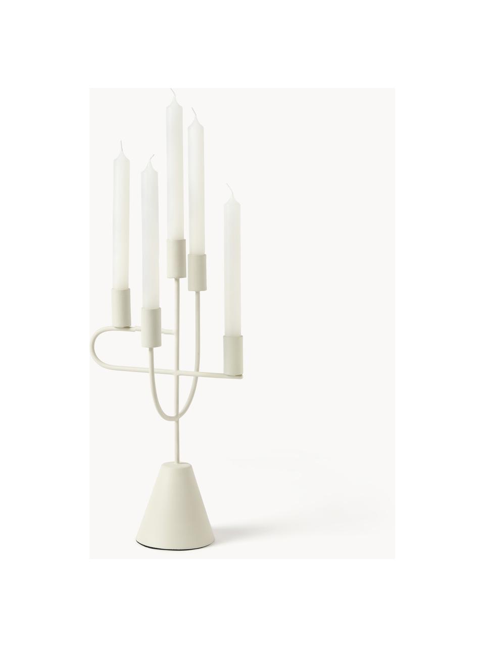 Candelabro de metal Reem, Metal recubierto, Beige claro, An 22 x Al 41 cm
