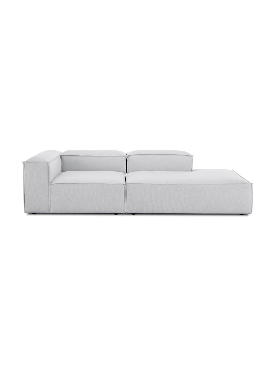 Méridienne modulable Lennon, Tissu gris clair, larg. 269 x prof. 119 cm, dossier à gauche