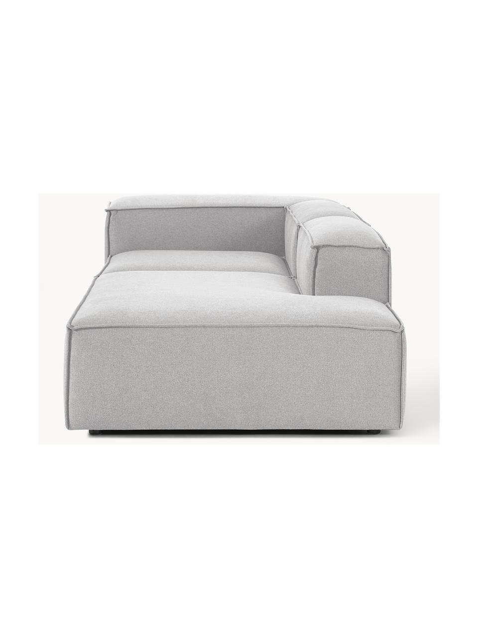 Modulaire chaise longue Lennon, Bekleding: 100% polyester De slijtva, Frame: massief grenenhout, multi, Poten: kunststof Dit product is , Geweven stof grijs, B 269 x D 119 cm, armleuning links