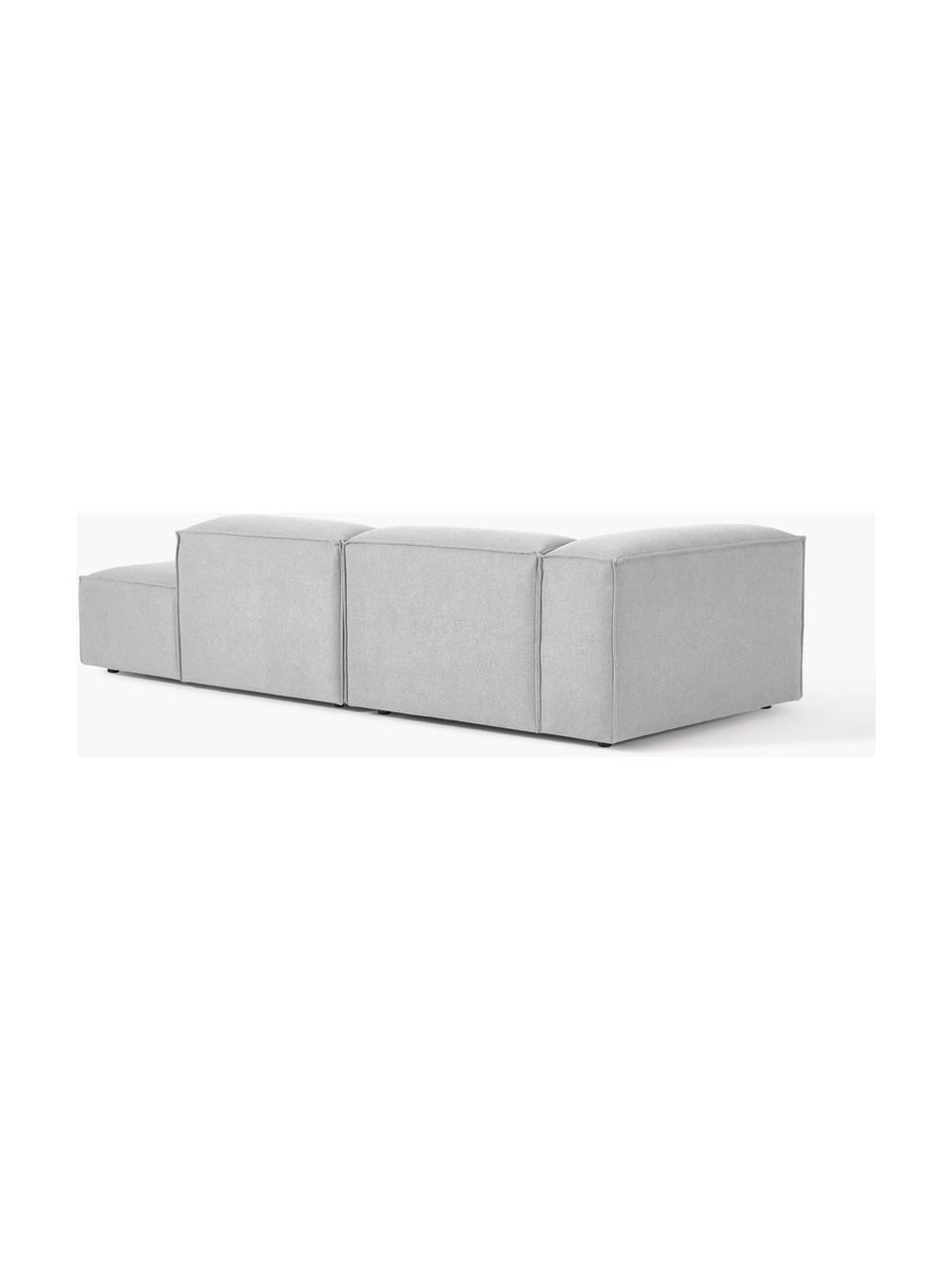 Modulaire chaise longue Lennon, Bekleding: 100% polyester De slijtva, Frame: massief grenenhout, multi, Poten: kunststof Dit product is , Geweven stof grijs, B 269 x D 119 cm, armleuning links