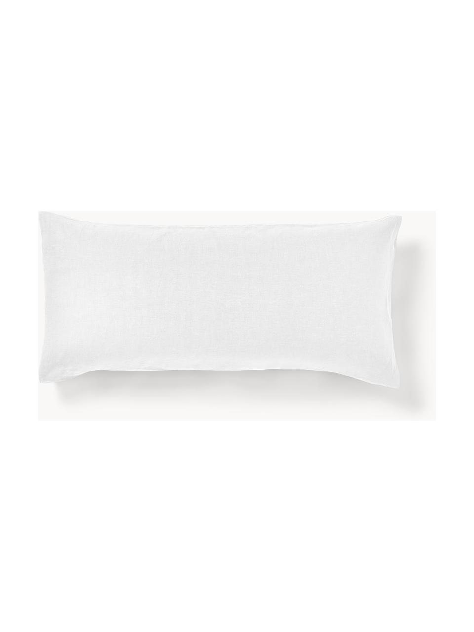 Poszewka na poduszkę z lnu Airy, Biały, S 40 x D 80 cm