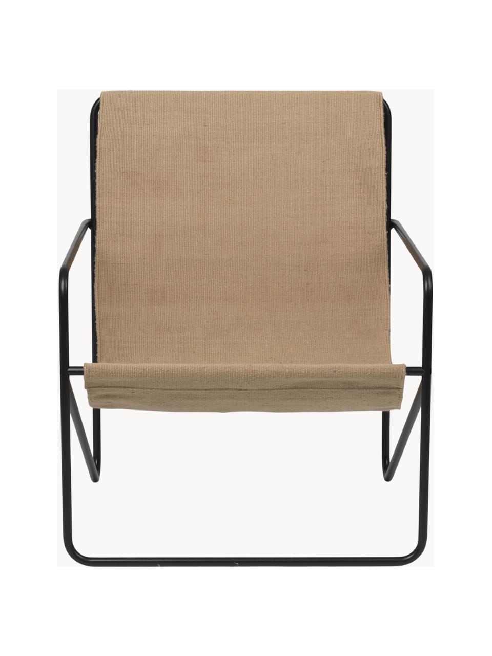 Poltrona lounge Desert, Seduta: 100% poliestere ottenuto , Struttura: acciaio verniciato a polv, Tessuto beige, nero, Larg. 63 x Prof. 66 cm