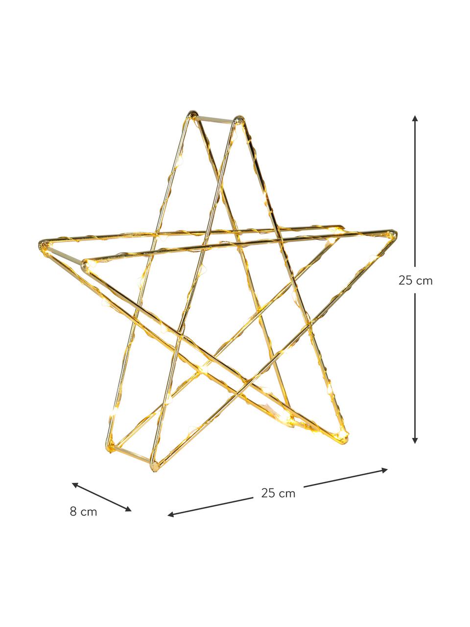 Svetelná LED dekorácia na batérie Stern, Odtiene zlatej, Š 25 x V 25 cm