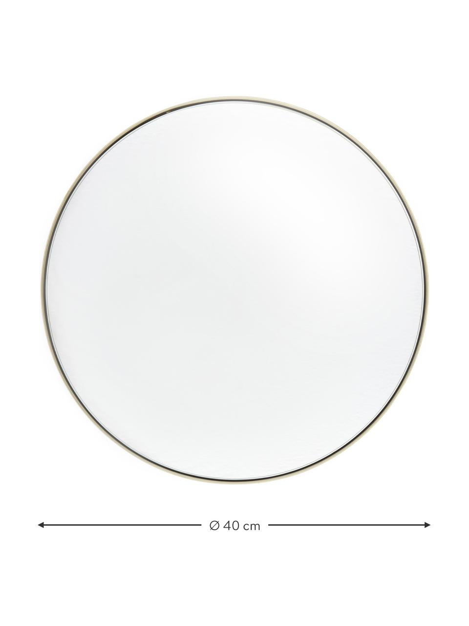 Specchio rotondo da parete con cornice ottonata Ivy, Cornice: metallo ottonato, Superficie dello specchio: lastra di vetro, Retro: pannello di fibra a media, Ottonato, Ø 100 x Prof. 3 cm