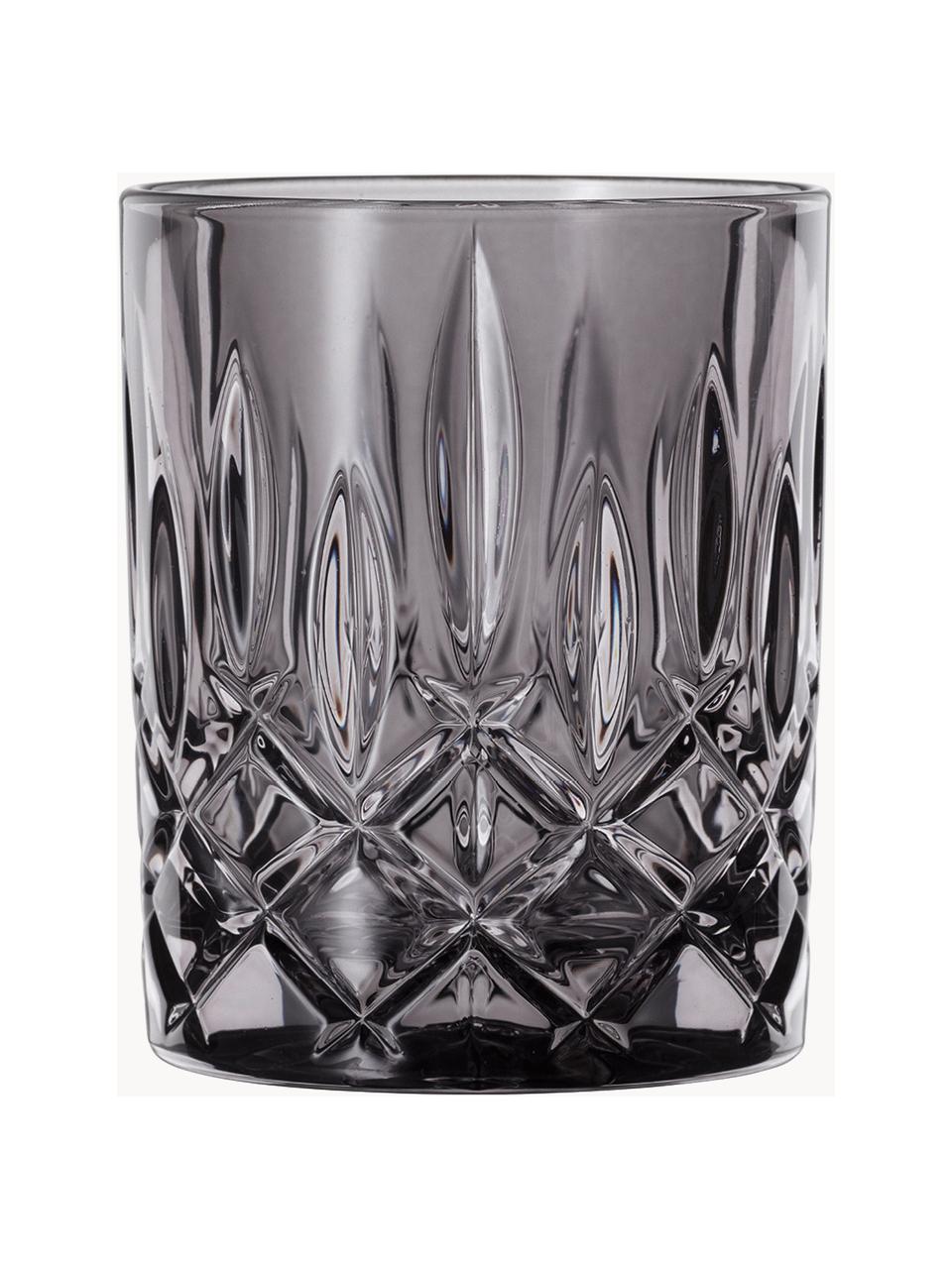 Kristall-Whiskygläser Noblesse, 2 Stück, Kristallglas, Dunkelgrau, Ø 8 x H 10 cm, 300 ml