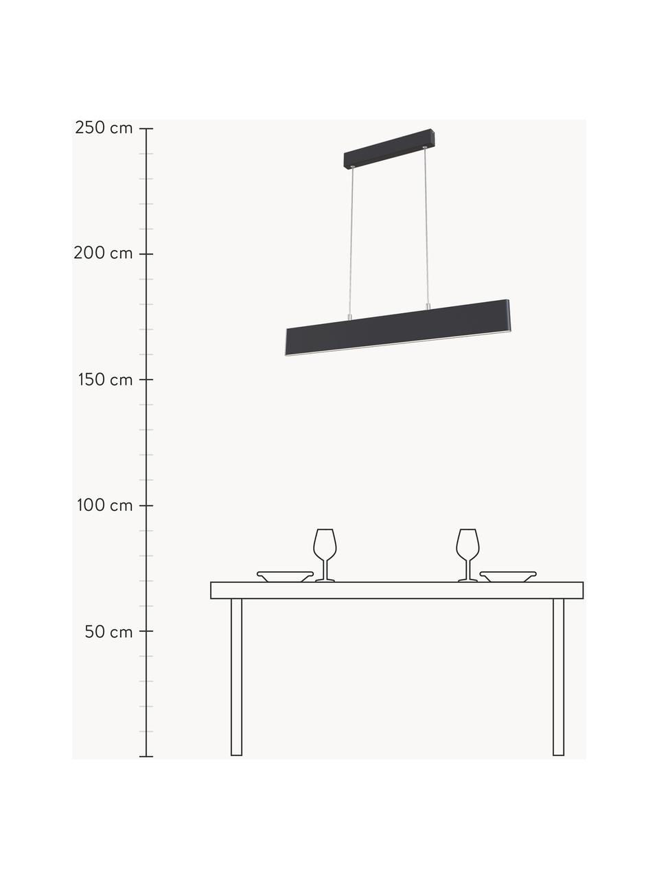 Grosse LED-Pendelleuchte Step, Lampenschirm: Metall, beschichtet, Baldachin: Metall, beschichtet, Dekor: Metall, beschichtet, Schwarz, Silberfarben, B 91 x H 20 cm