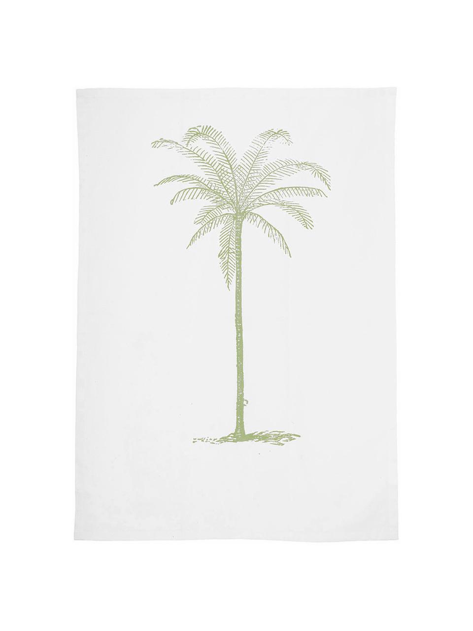 Canovaccio con motivo tropicale Nala 2 pz, Cotone, Bianco spezzato (crema), Beige, Larg. 50 x Lung. 70 cm