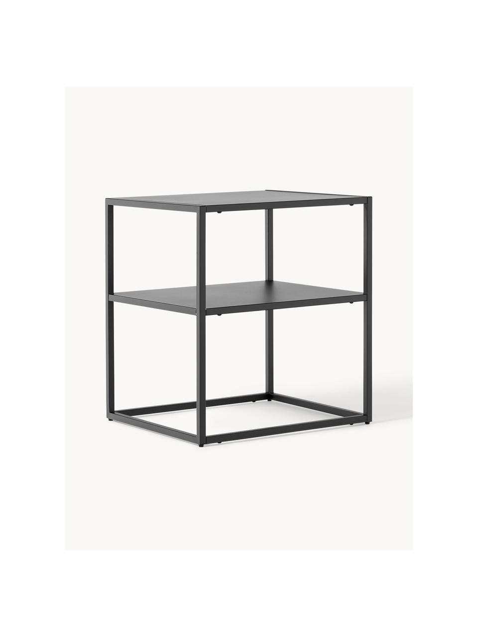 Metall-Beistelltisch Neptun mit Ablage, Metall, pulverbeschichtet, Schwarz, B 45 x H 51 cm