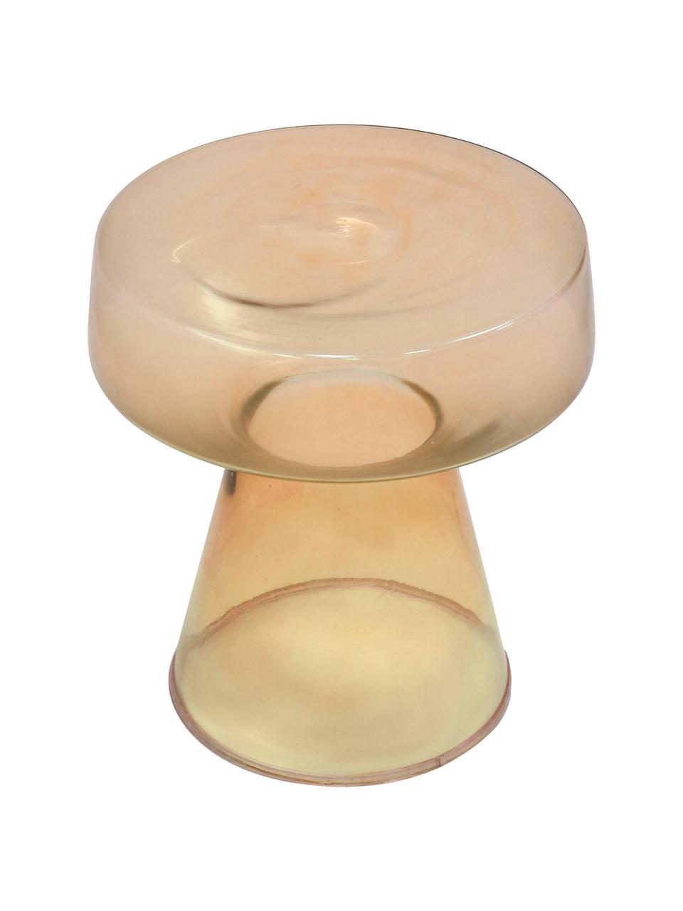 Table d'appoint verre jaune Ambe, Verre, Jaune, transparent, Ø 39 x haut. 42 cm