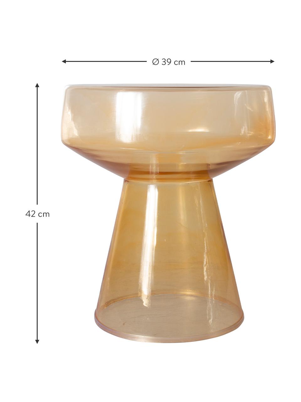 Sklenený pomocný stolík Ambe, Sklo, Žltá, priehľadná, Ø 39 x V 42 cm