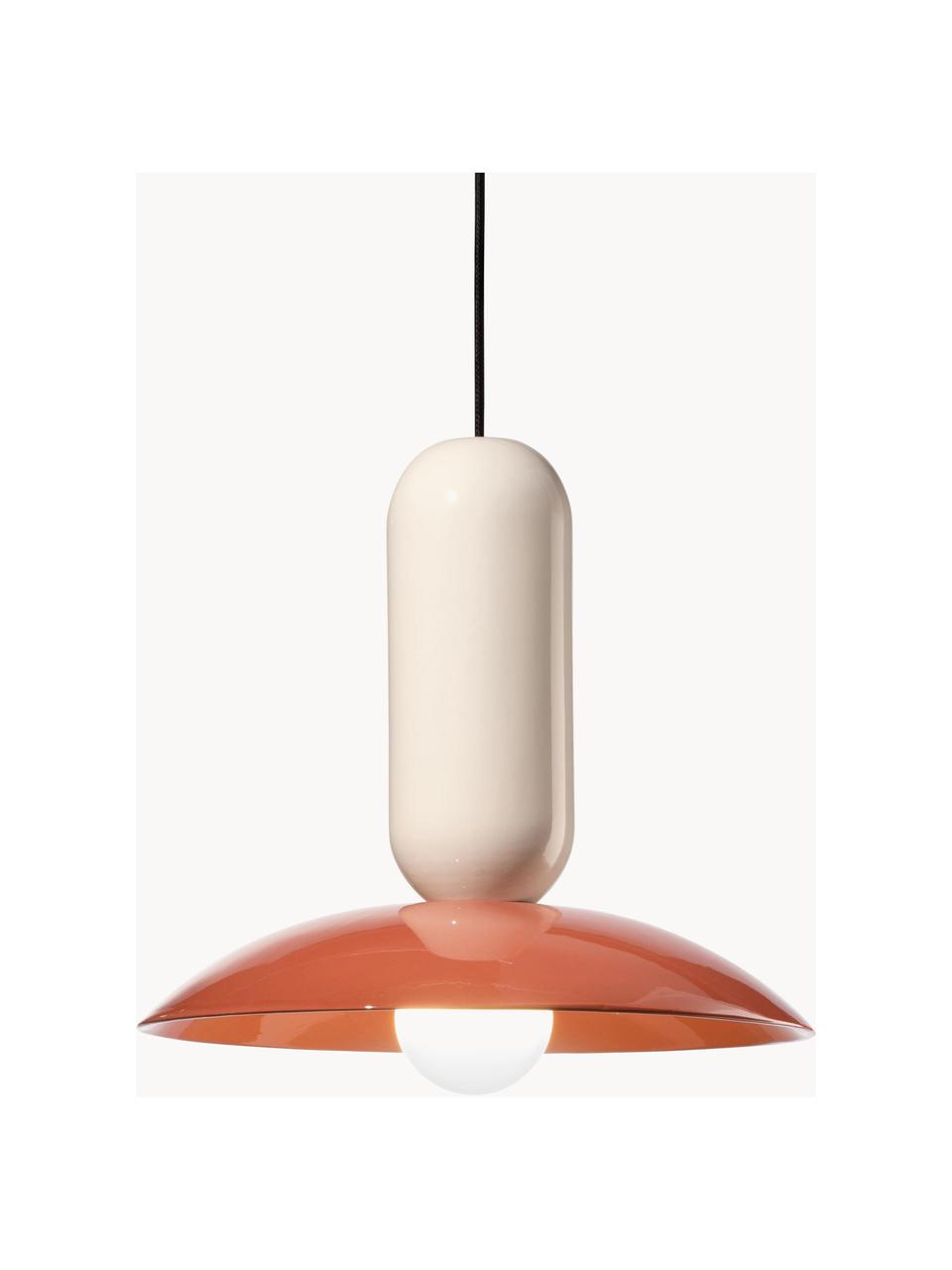 Suspension artisanale Pau, Terracotta, blanc cassé, Ø 40 x haut. 36 cm