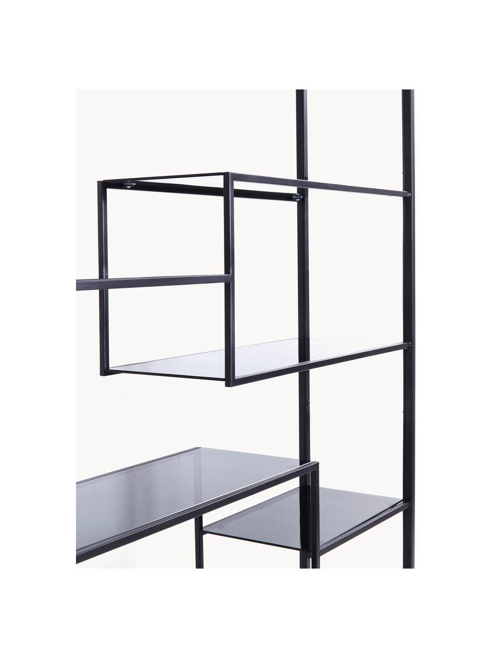 Metall-Regal Loft, Korpus: Stahl, pulverbeschichtet, Schwarz, B 115 x H 195 cm