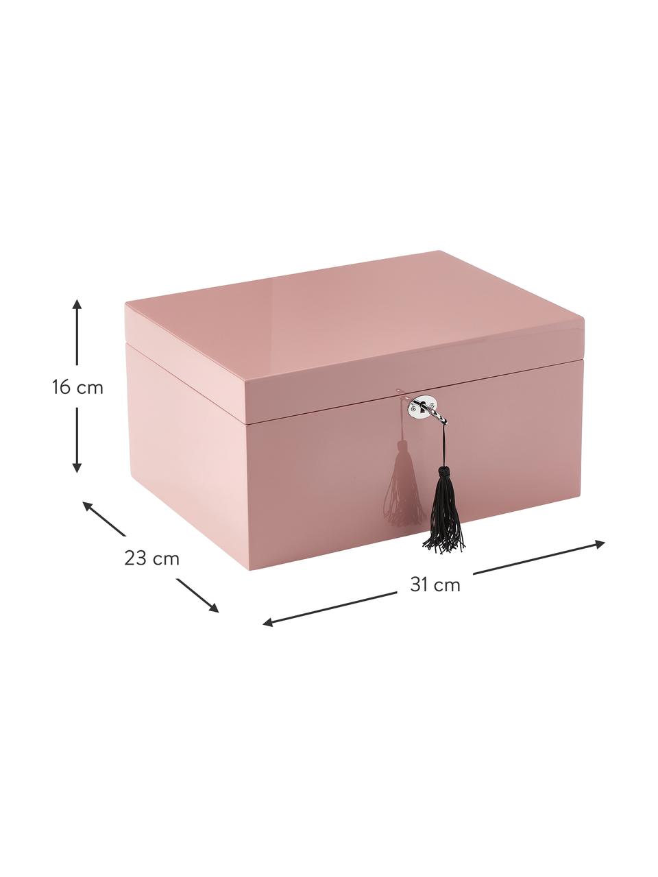 Šperkovnice se zrcadlem Taylor, Růžová, Š 31 cm, V 16 cm