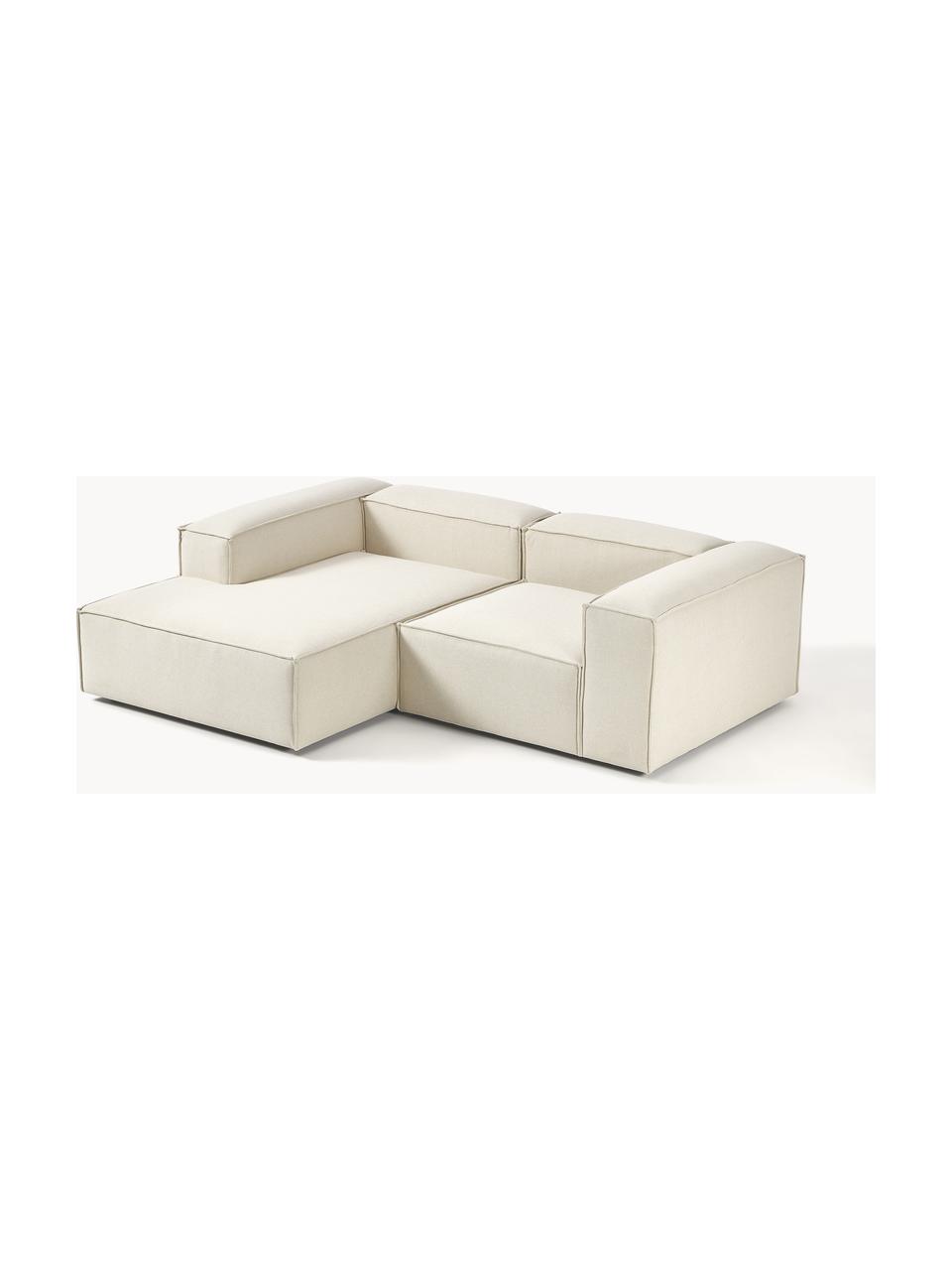 Sofá rinconera modular Lennon, Tapizado: 100% poliéster Alta resis, Estructura: madera contrachapada de p, Patas: plástico Este producto es, Tejido blanco Off White, An 238 x F 180 cm, chaise longue derecha