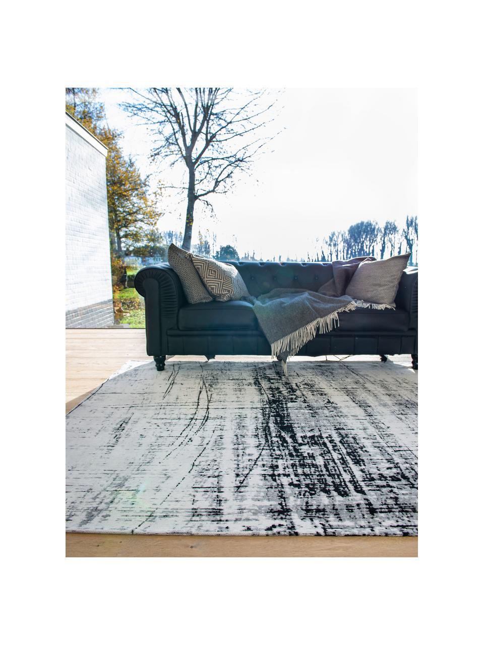 Tapis avec motif abstrait Metro, 100 % polyester, Gris clair, anthracite, larg. 80 x long. 150 cm (taille XS)