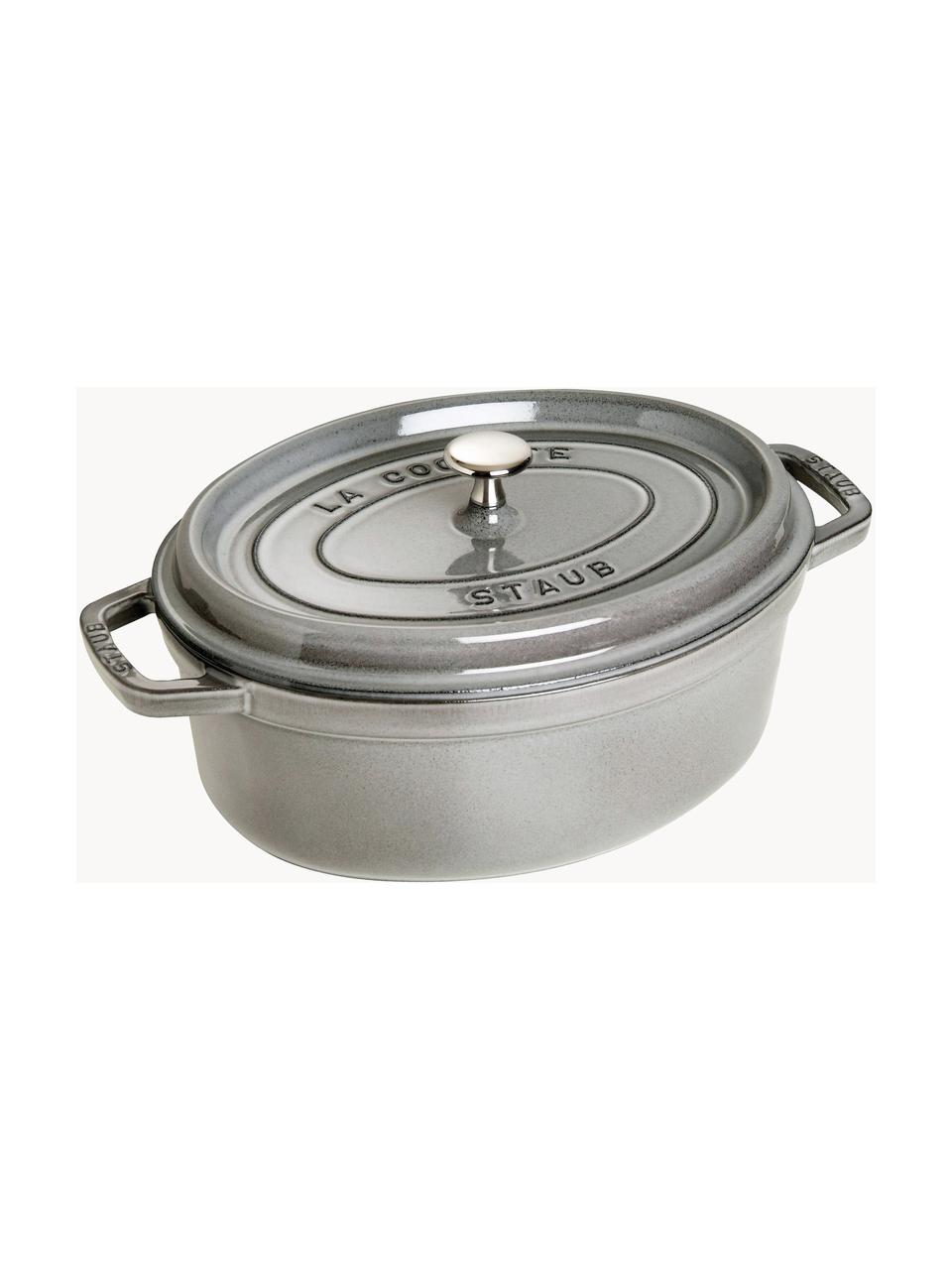 Casseruola ovale in ghisa La Cocotte, Ghisa, Greige, argentato, Larg. 38 x Alt. 17 cm, 5,5 l