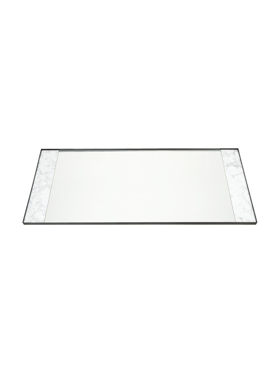 Leunende spiegel Kopenhagen, Lijst: melamine, metaal, Gemarmerd wit, zwart, 75 x 176 cm