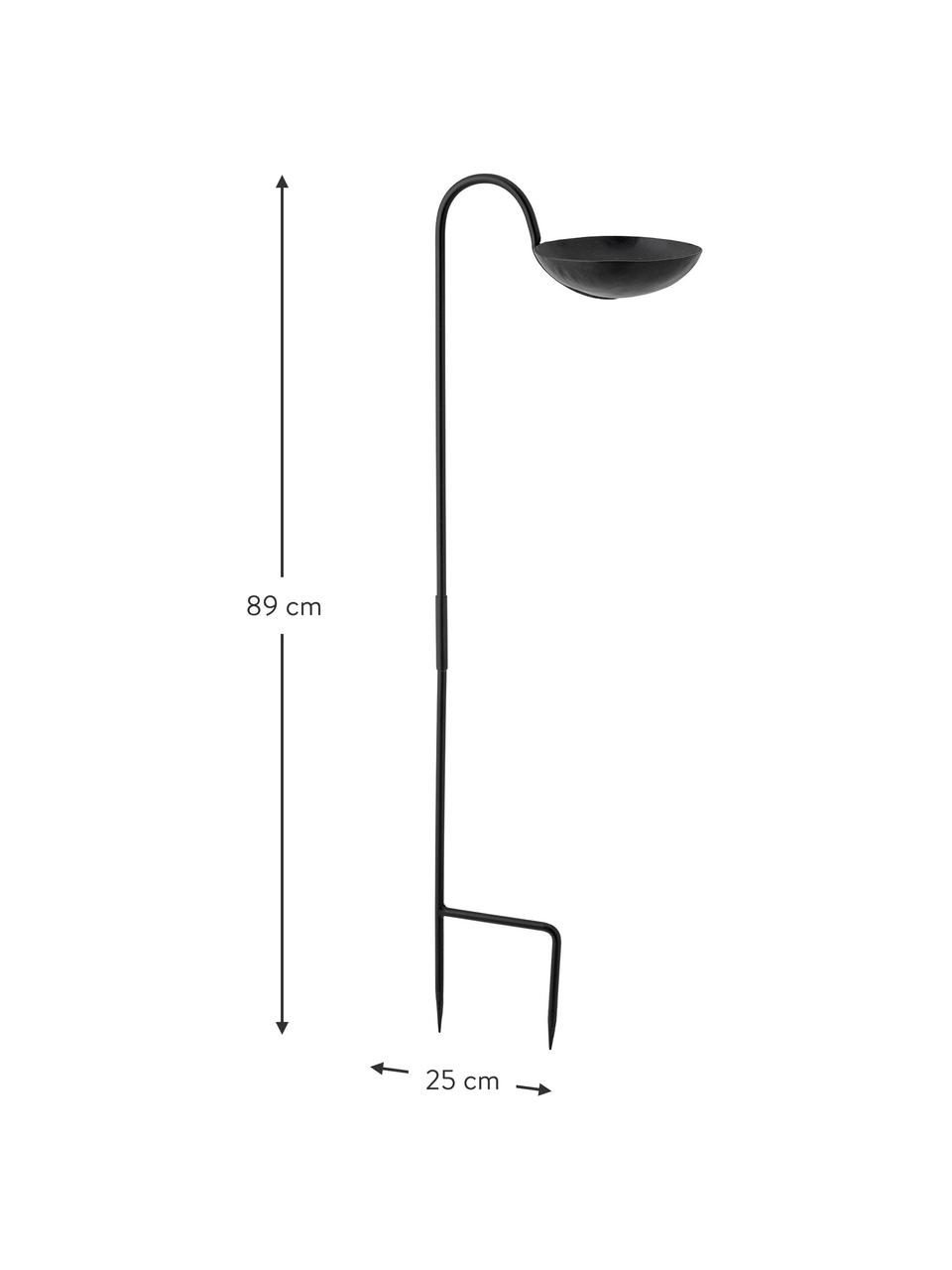 Poidełko dla ptaków z metalu Juliette, Metal powlekany, Czarny, S 25 x W 89 cm