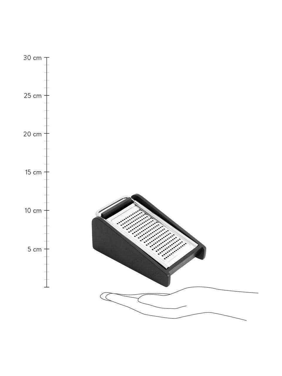 Edelstalen rasp Marlena met opvangbakje, Rasp: edelstaal, Zilverkleurig, zwart, 10 x 15 cm