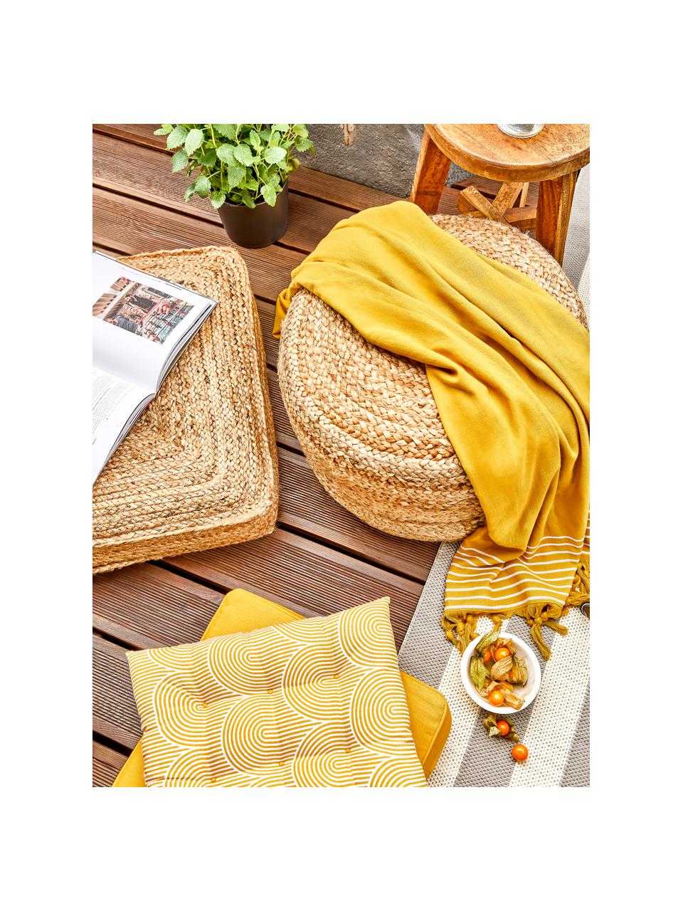 Cojín de asiento de algodón Arc, Funda: 100% algodón, Amarillo, An 40 x L 40 cm