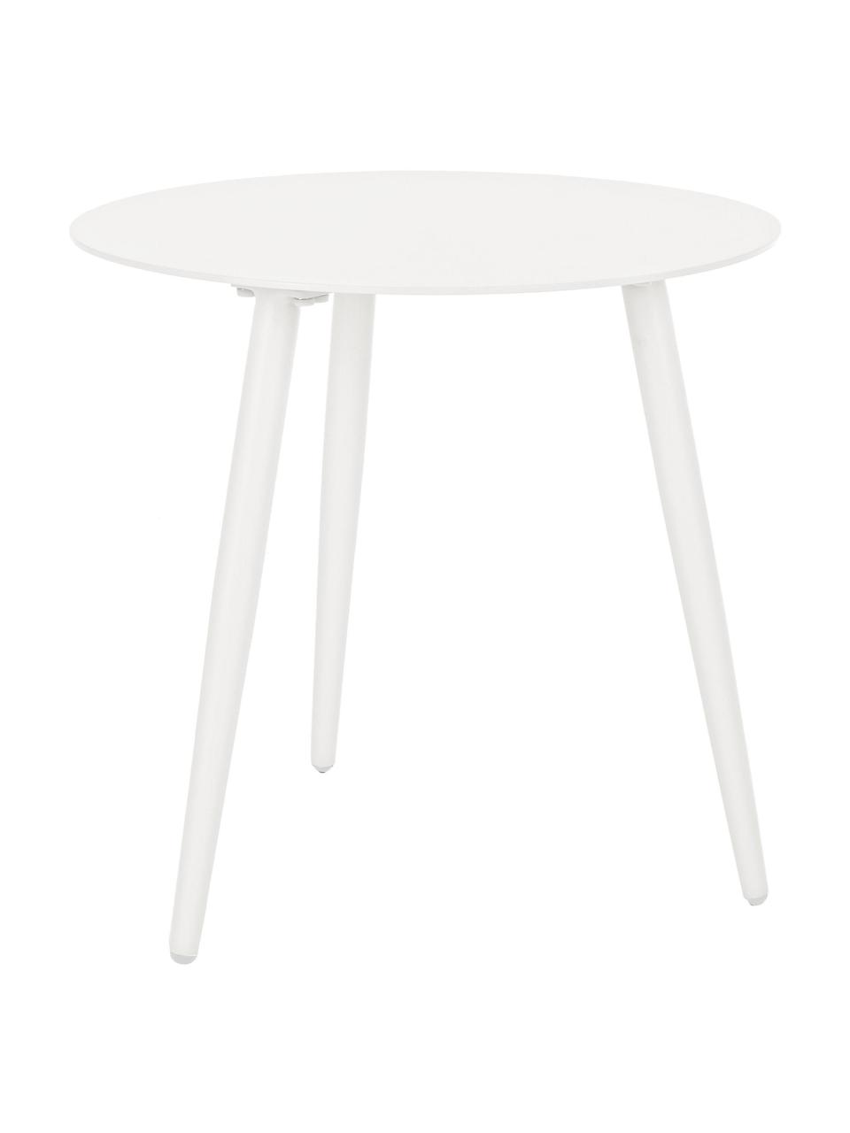 Mesa auxiliar para exterior Ridley, Blanco, Ø 50 x Al 48 cm